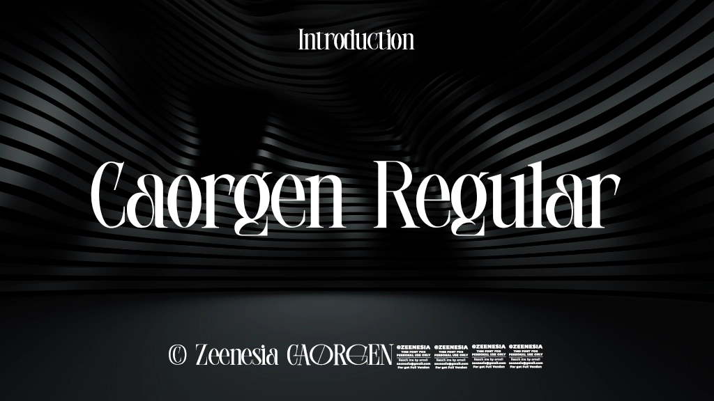 Caorgen Personal Use Only Regular 글꼴 샘플 이미지  1