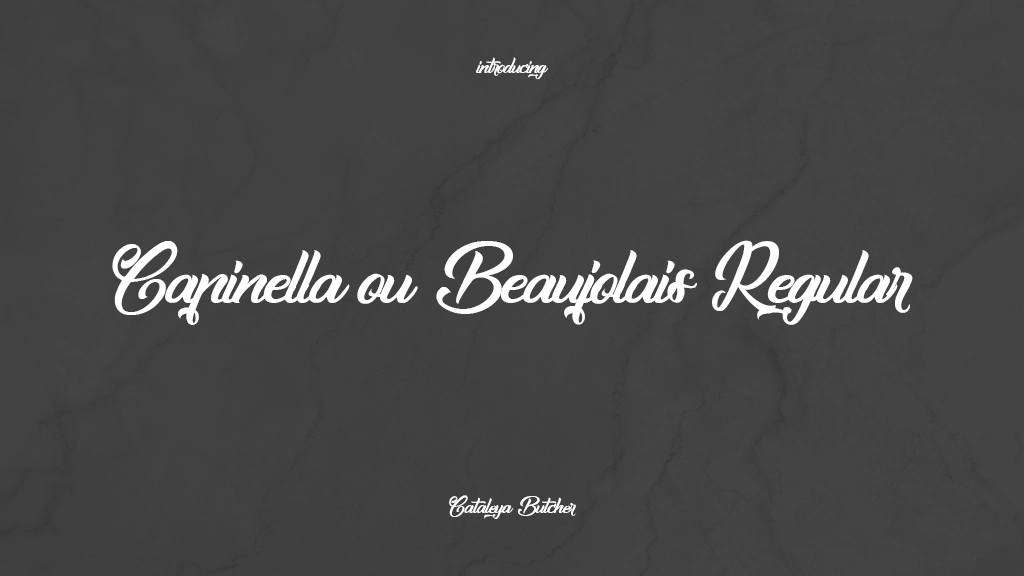 Capinella ou Beaujolais Regular Font Sample Images  1