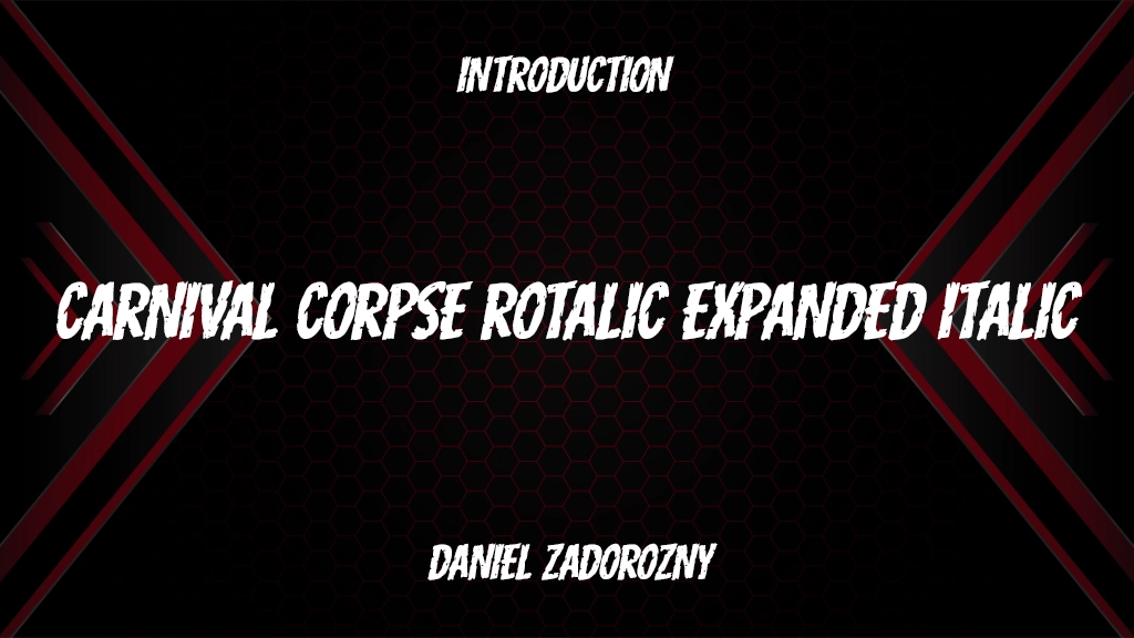 Carnival Corpse Expanded Rotalic Expanded Italic 글꼴 샘플 이미지  1