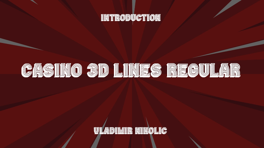 Casino 3D Lines Regular Immagini di esempio dei caratteri  1