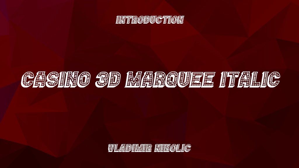 Casino 3D Marquee Italic Images d’exemples de polices  1