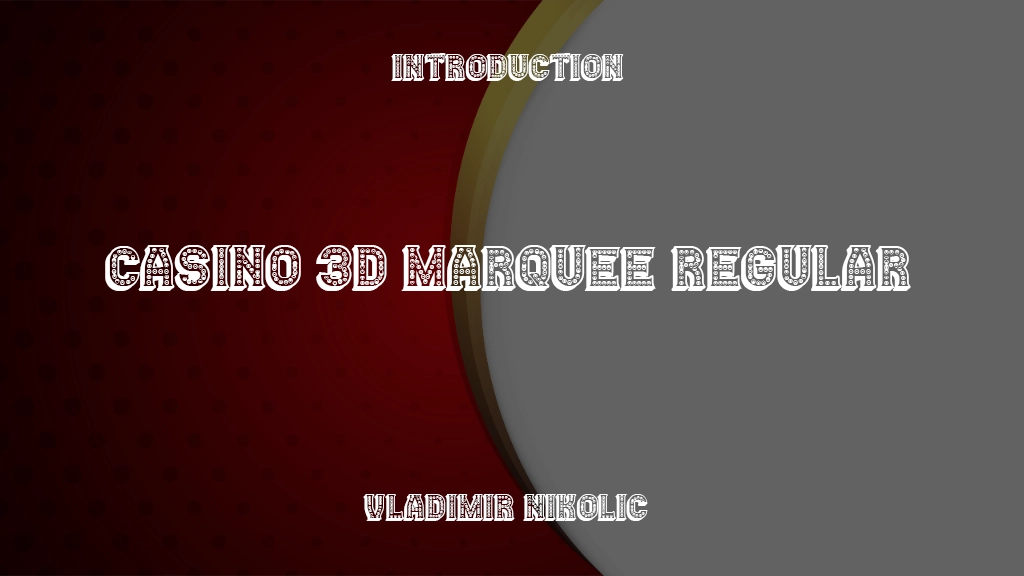 Casino 3D Marquee Regular Images d’exemples de polices  1