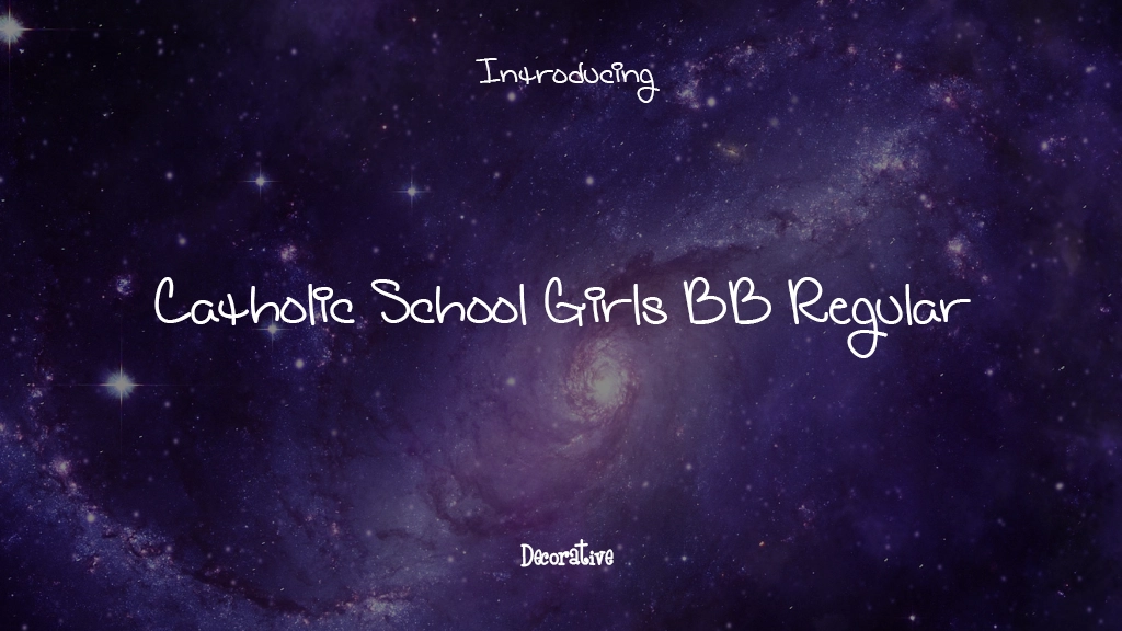 Catholic School Girls BB Regular Font Sample Image 1