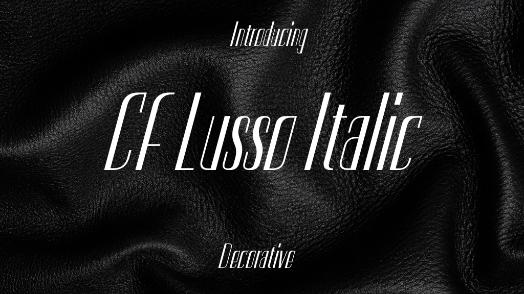 CF Lusso Italic Font Sample Image 1