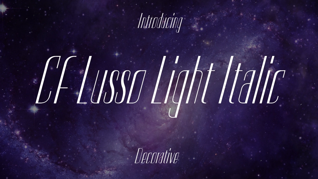 CF Lusso Light Italic Font Sample Image 2