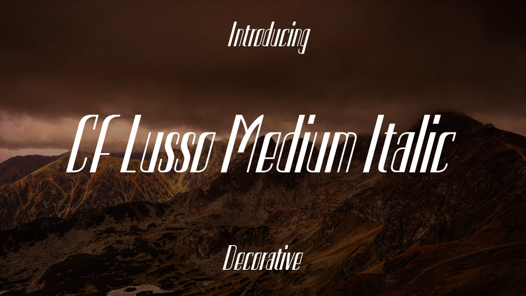 CF Lusso Medium Italic Font Sample Image 1