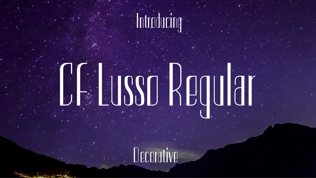 CF Lusso Regular Font Sample Image 1