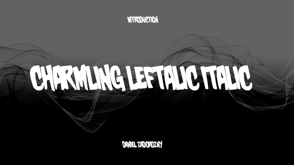 Charmling Leftalic Italic 字体样本图像  1