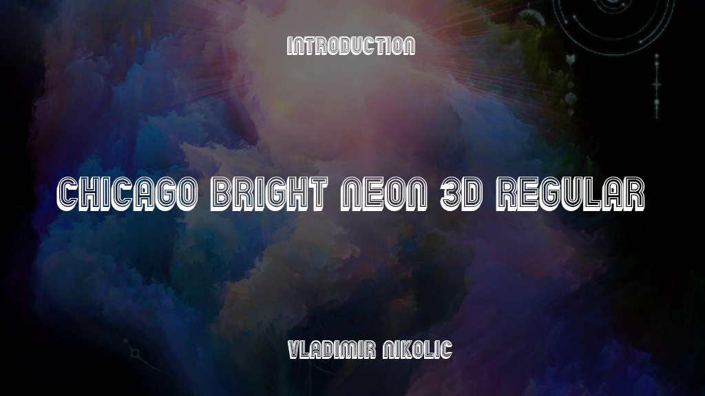 Chicago Bright Neon 3D Regular Font Sample Image 1