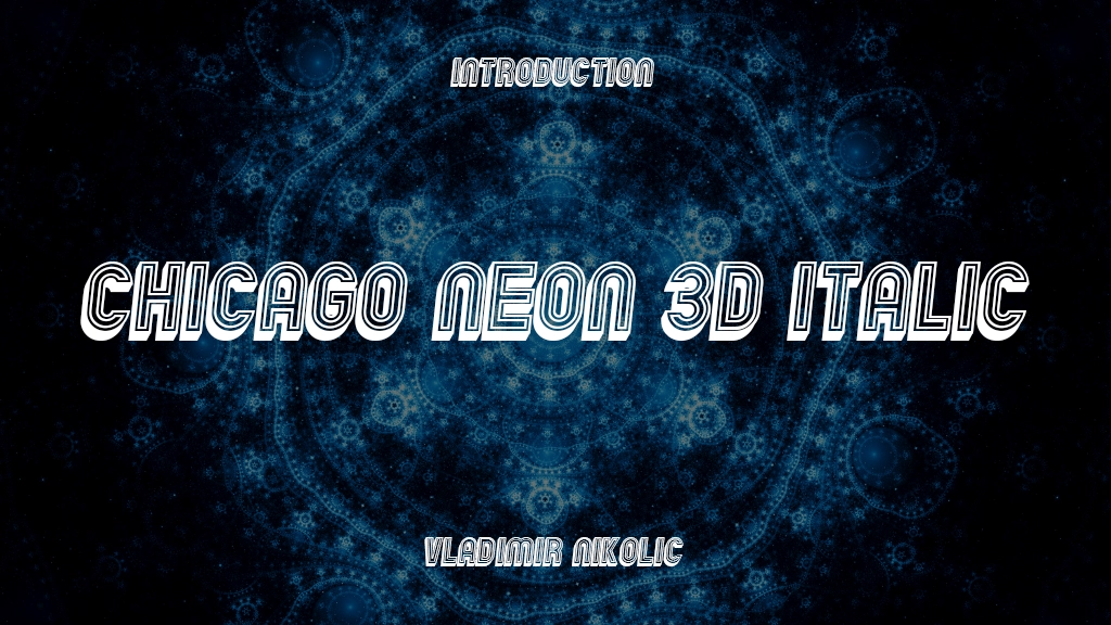 Chicago Neon 3D Italic Font Sample Images  1