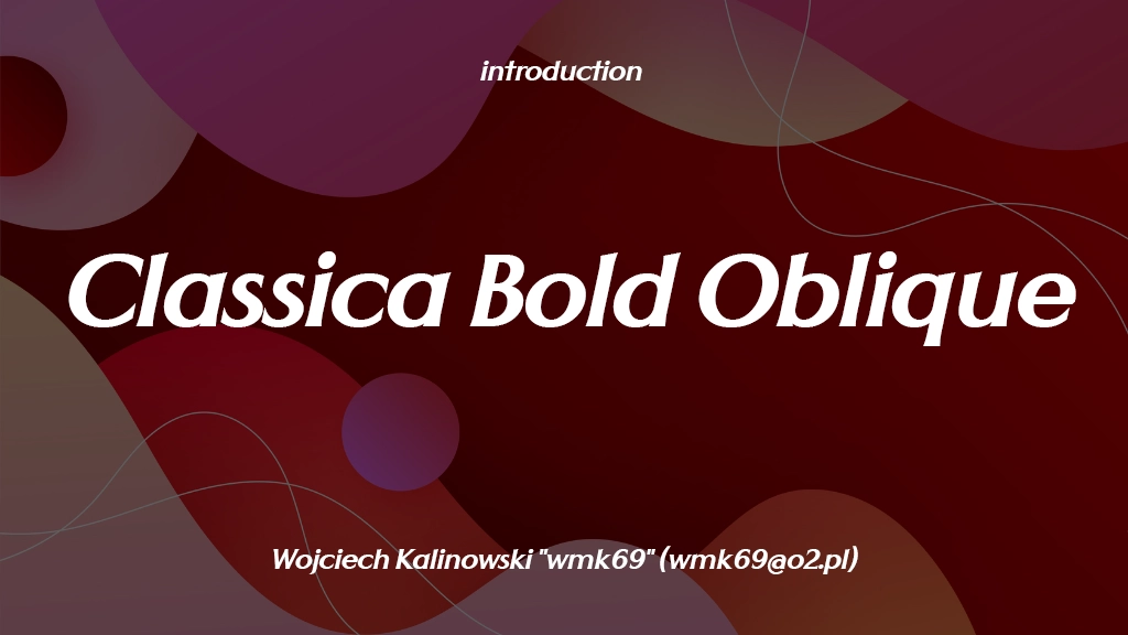 Classica Bold Oblique Font Sample Images  1