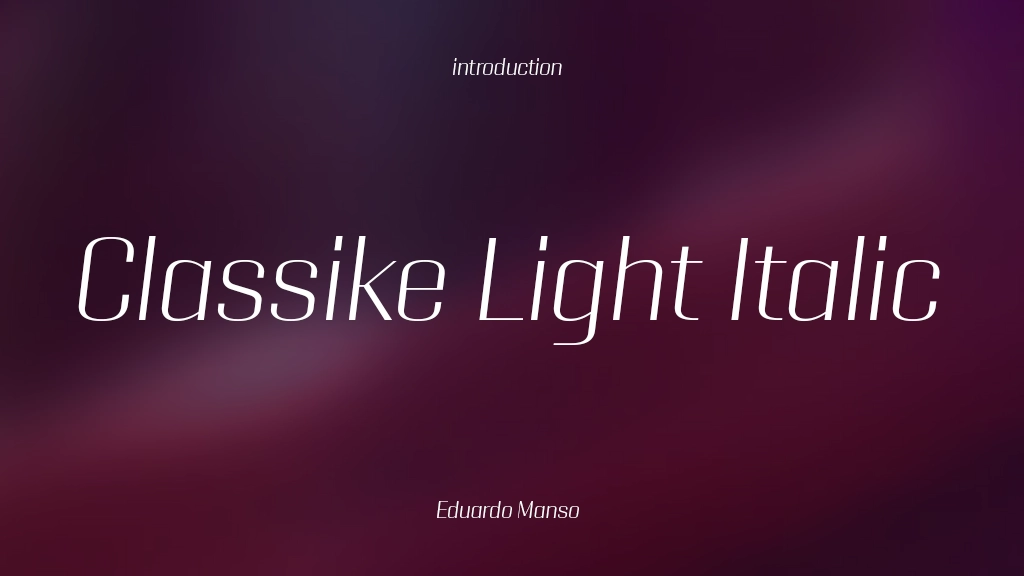 Classike TRIAL Light Italic Imágenes de muestra de fuentes  1