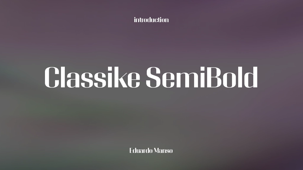 Classike TRIAL SemiBold Font Sample Image 1