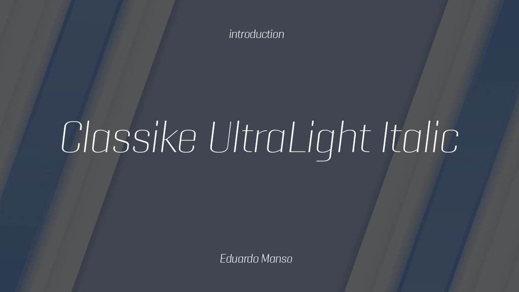 Classike TRIAL UltraLight Italic Font Sample Images  1