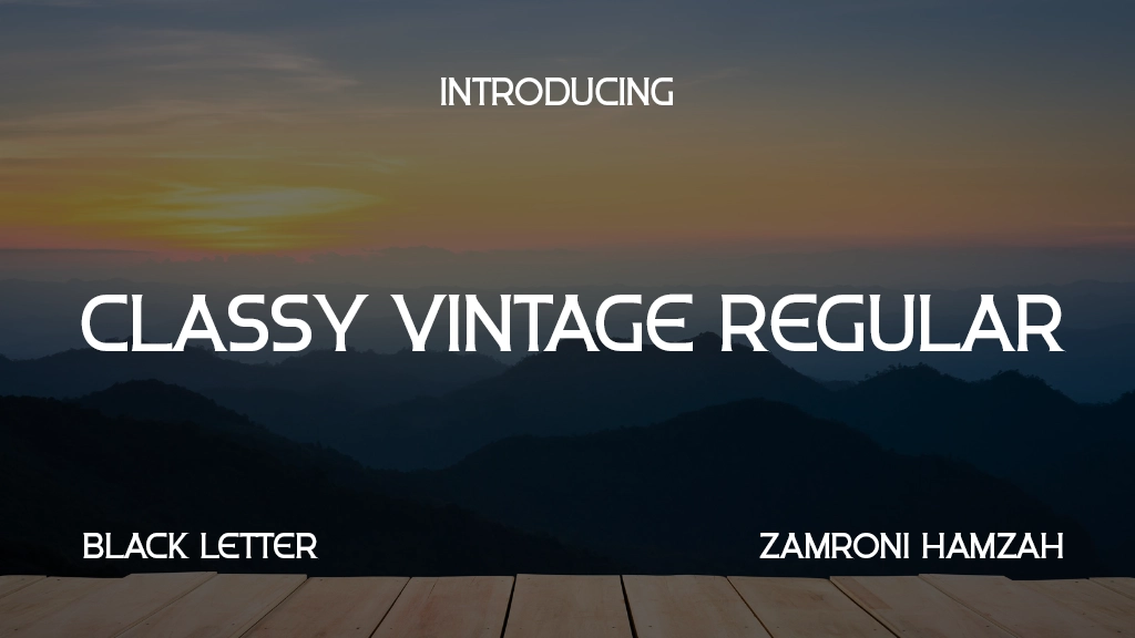 Classy Vintage Regular Font Sample Image 1