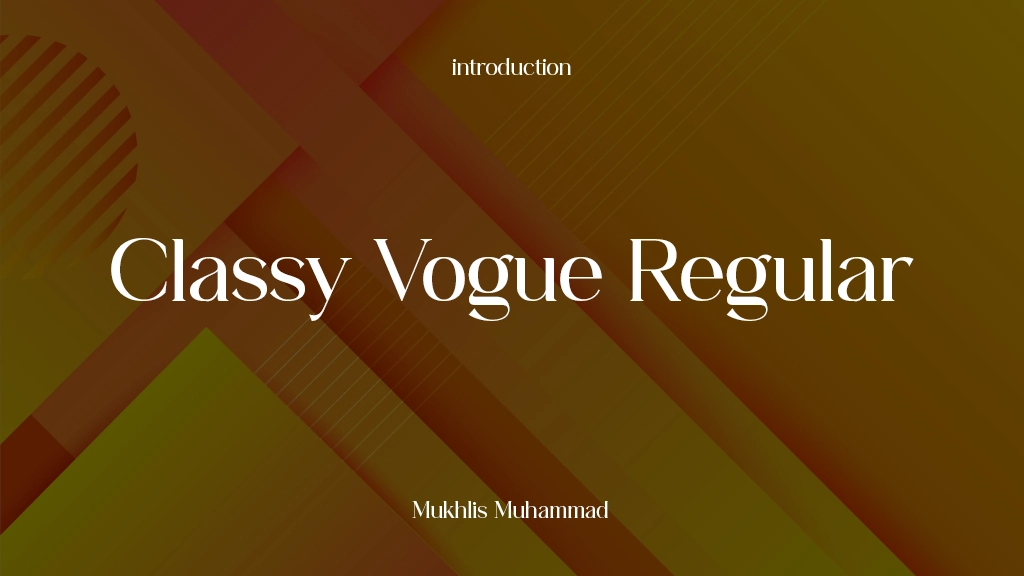 Classy Vogue Regular Font Sample Image 1