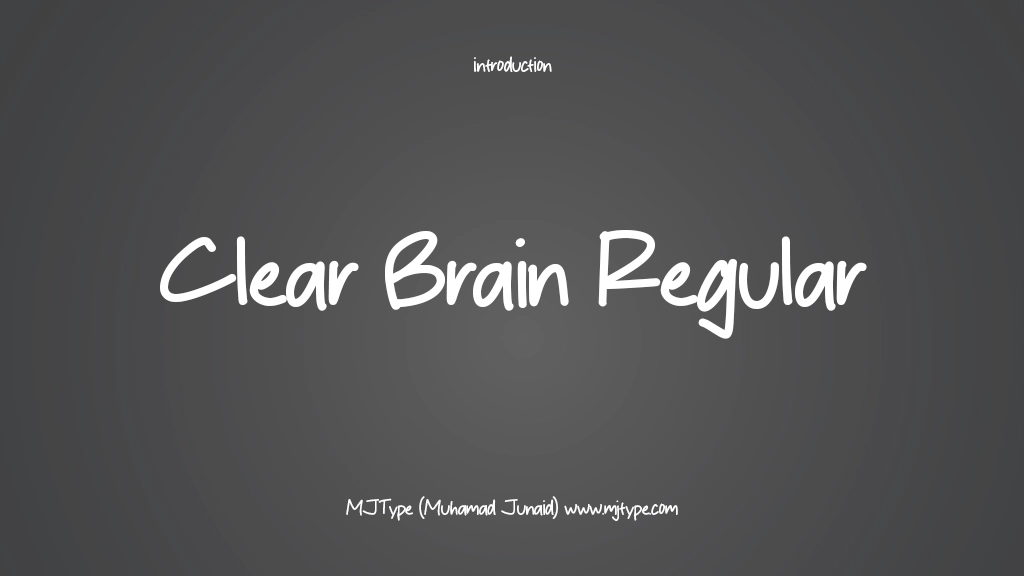 Clear Brain Regular Font Sample Image 1