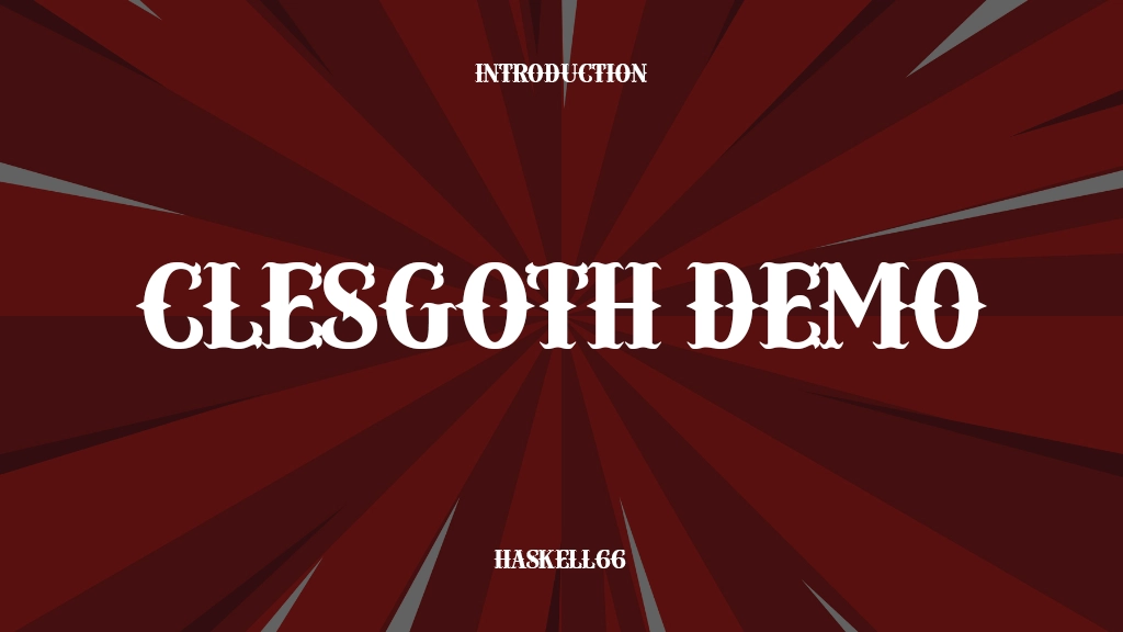 Clesgoth Demo Font Sample Image 1