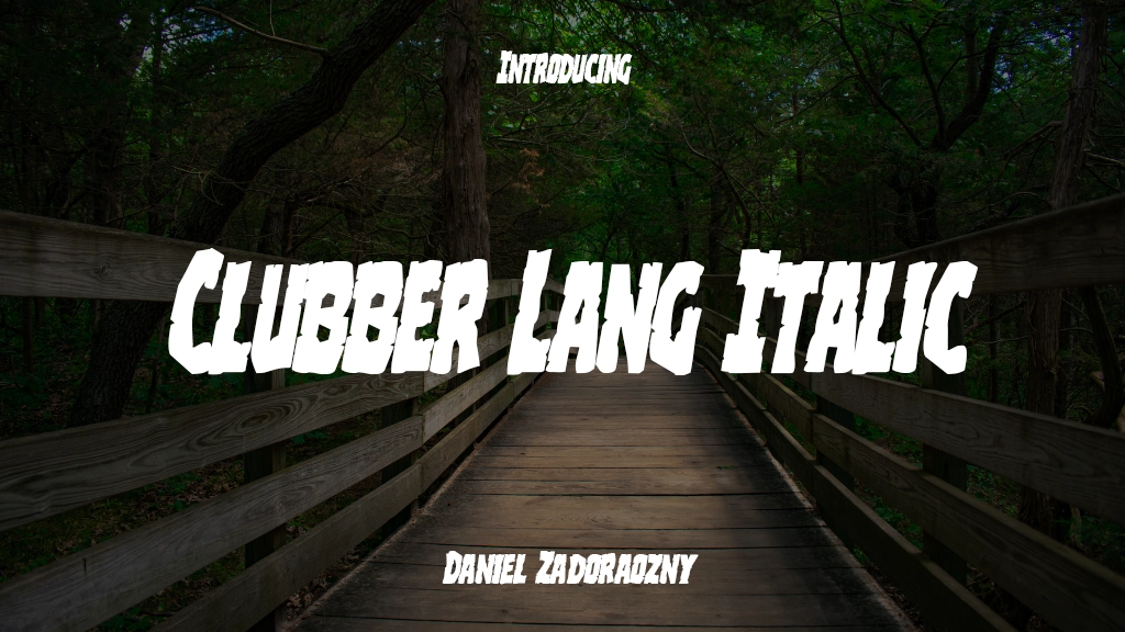 Clubber Lang Italic Italic Imágenes de muestra de fuentes  1