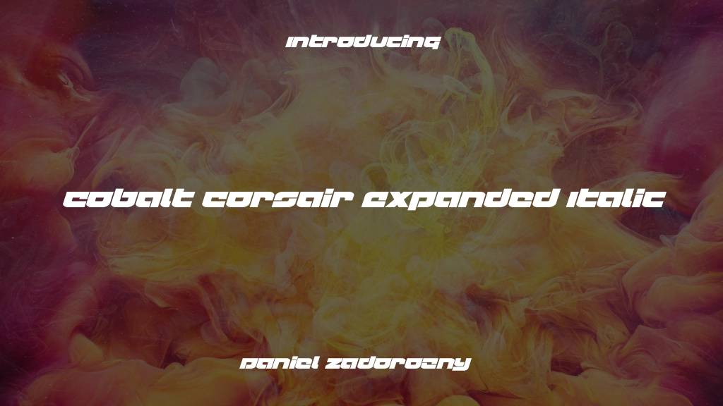 Cobalt Corsair Expanded Italic Expanded Italic Immagini di esempio dei caratteri  1