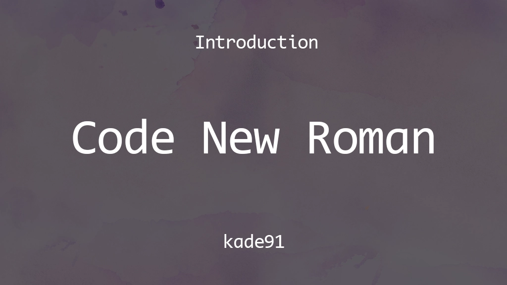 Code New Roman Immagini di esempio dei caratteri  1