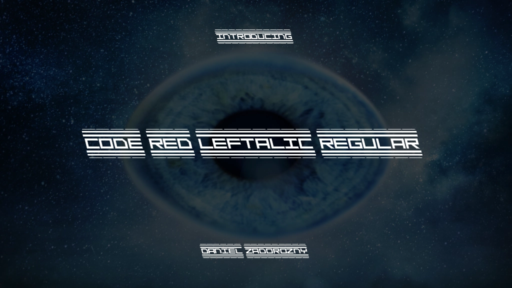 Code Red Leftalic Regular 글꼴 샘플 이미지  1