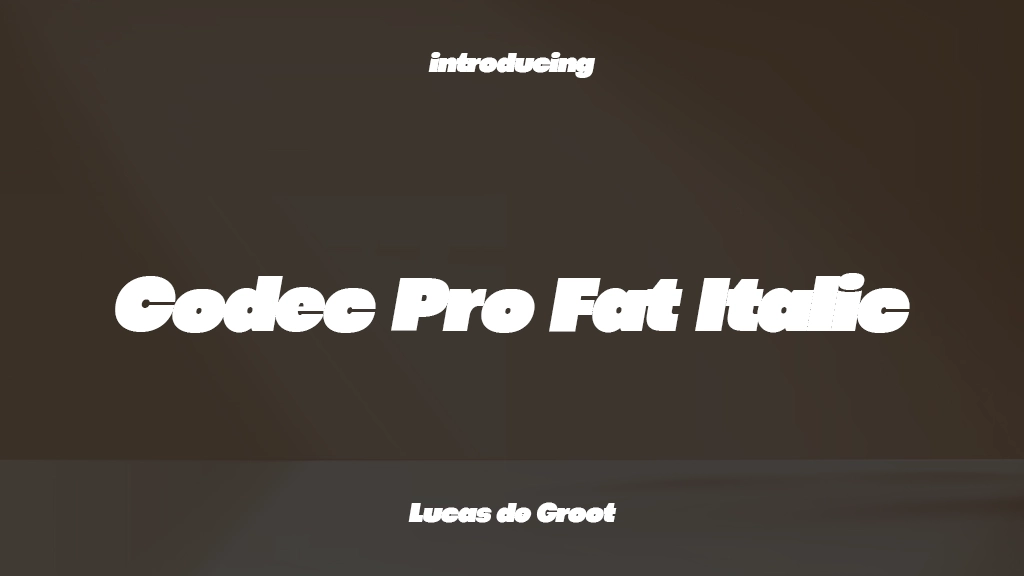 Codec Pro Fat Italic Font Sample Images  1