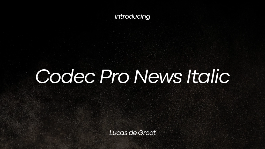 Codec Pro News Italic Font Sample Images  1