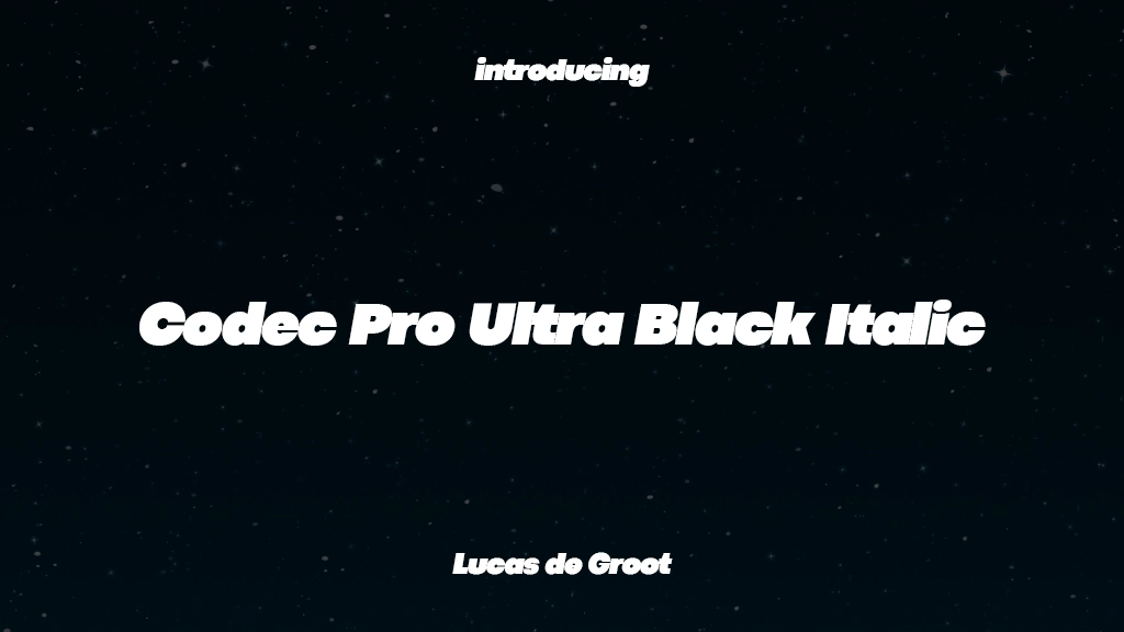 Codec Pro Ultra Black Italic Font Sample Images  1