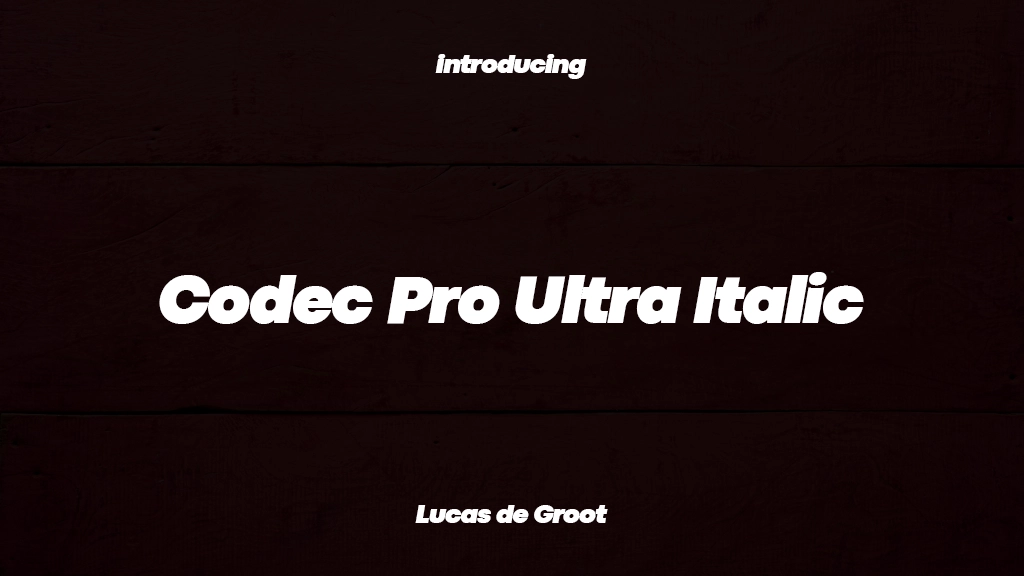 Codec Pro Ultra Italic Font Sample Images  1