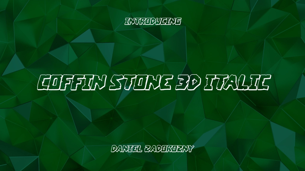 Coffin Stone 3D Italic Font Sample Image 1