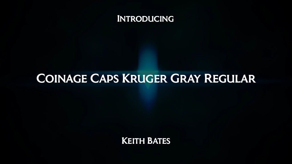 Coinage Caps Kruger Gray Regular Font Sample Images  1