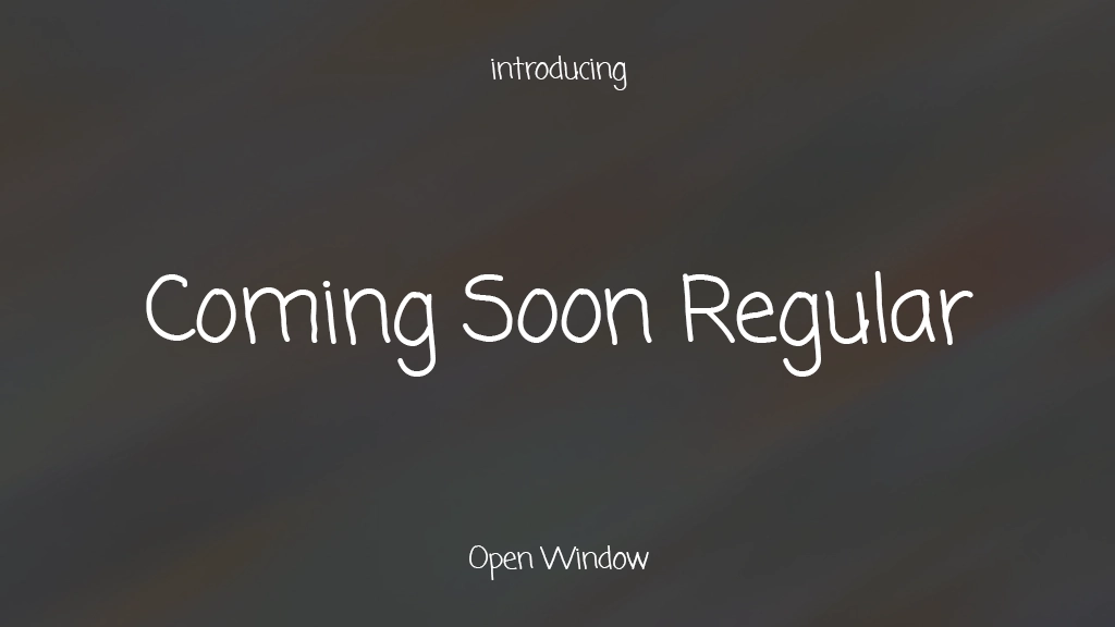 Coming Soon Regular Font Sample Images  1