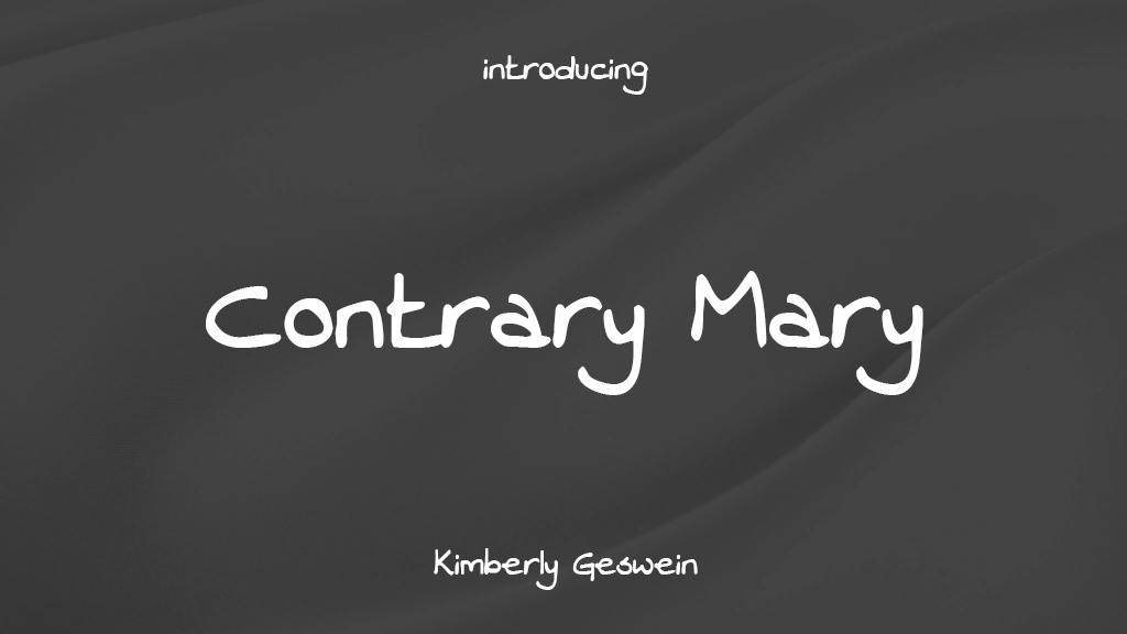 Contrary Mary 字体样本图像  1