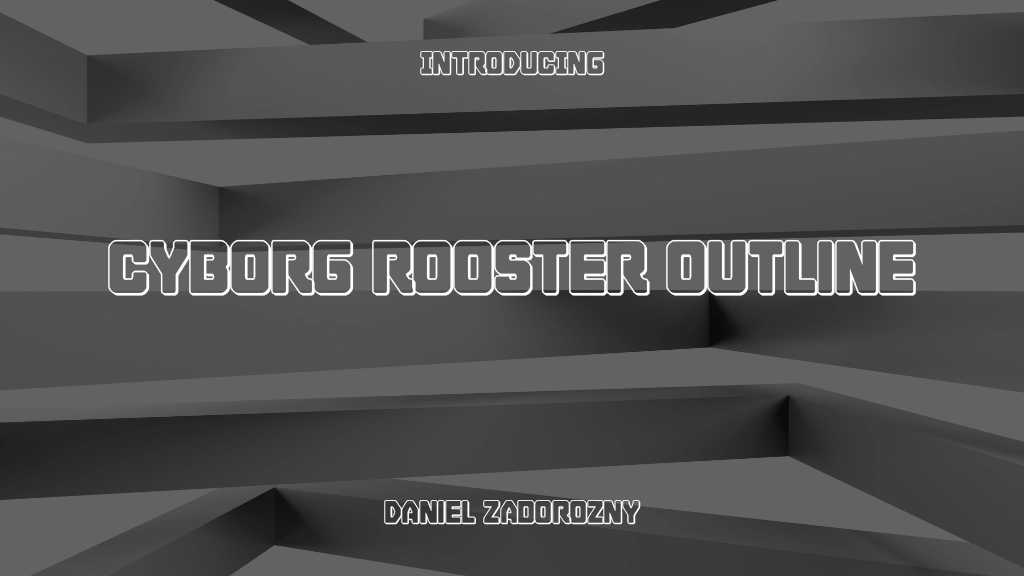 Cyborg Rooster Outline Outline Font Sample Images  1