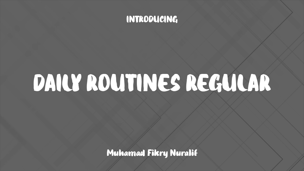 Daily Routines Regular Font Sample Images  1