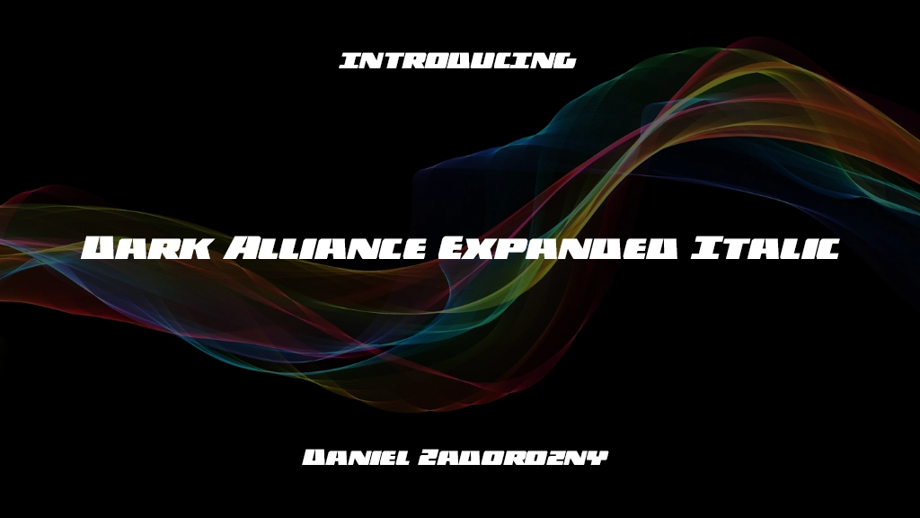 Dark Alliance Expanded Italic Expanded Italic Beispielbilder für Schriftarten  1