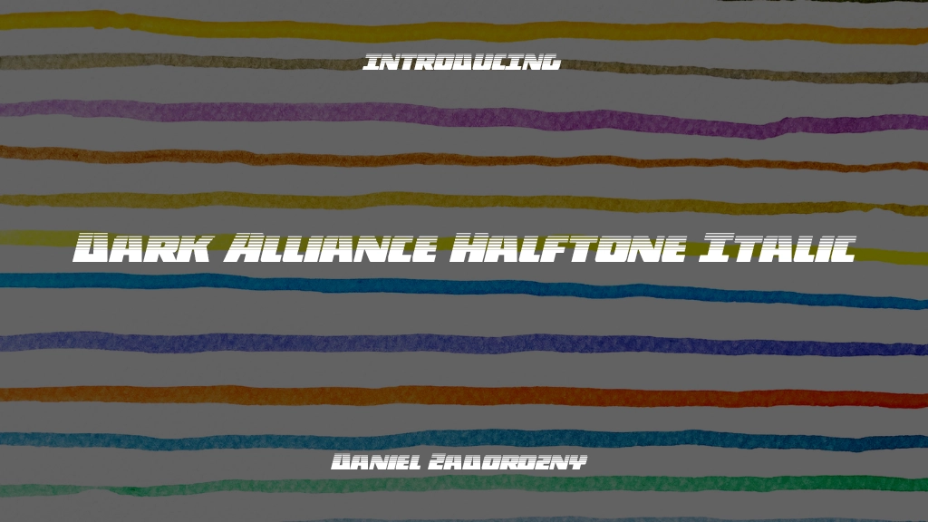 Dark Alliance Halftone Italic Images d’exemples de polices  1