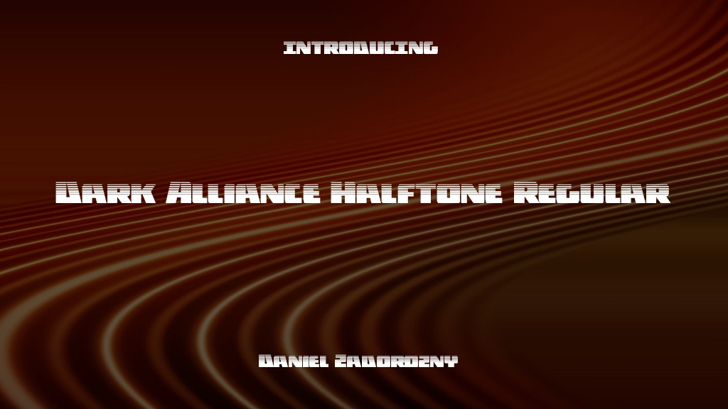 Dark Alliance Halftone Regular Beispielbilder für Schriftarten  1