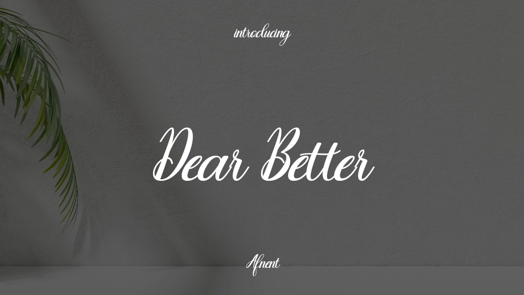 Dear Better 字体样本图像  1