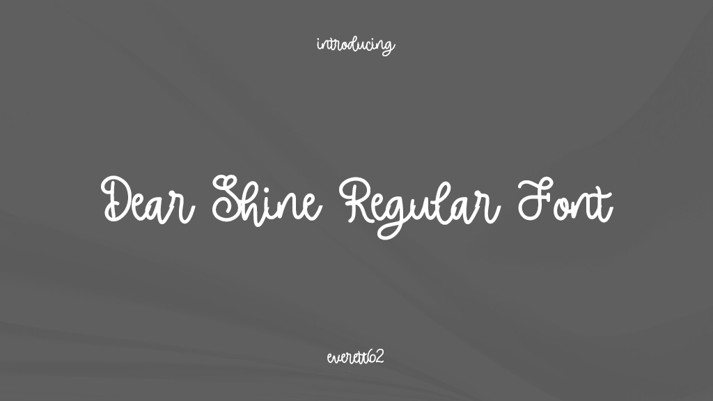 Dear Shine Regular Font Sample Images  2