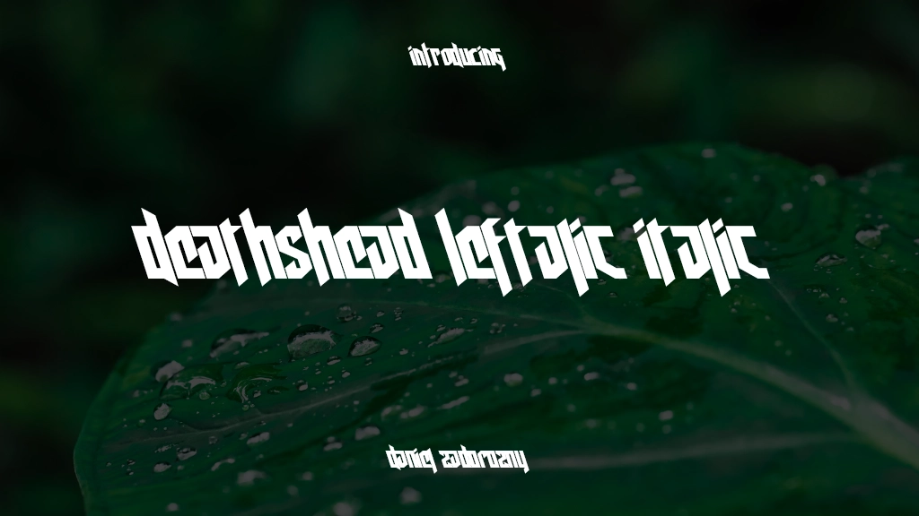 Deathshead Leftalic Italic Font Sample Images  1