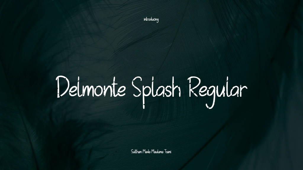 Delmonte Splash Regular Imagens de amostra de fonte  1