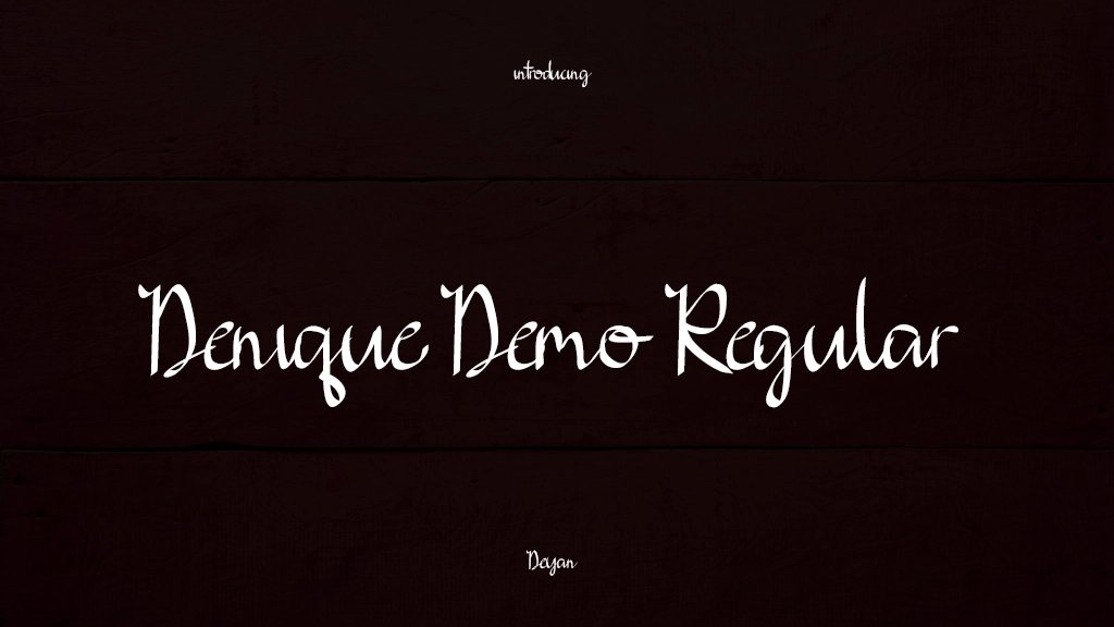 Denique Demo Regular Images d’exemples de polices  1