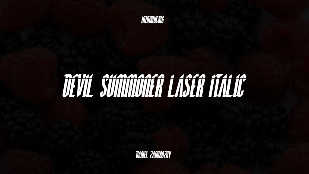 Devil Summoner Laser Italic Font Sample Images  1