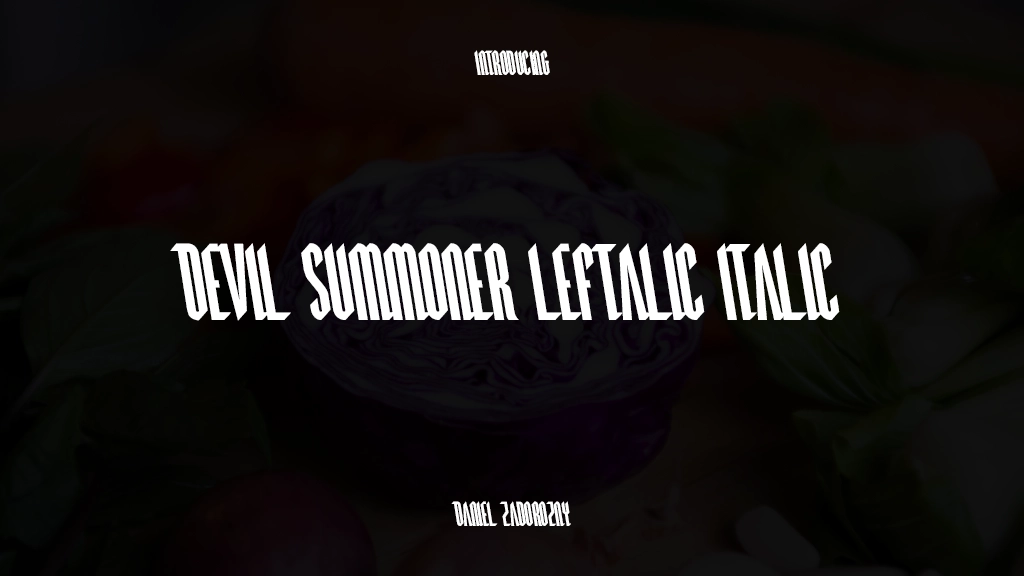 Devil Summoner Leftalic Italic Font Sample Images  1