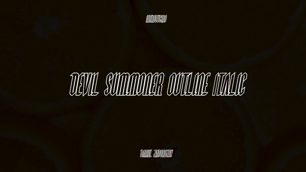 Devil Summoner Outline Italic Font Sample Images  1