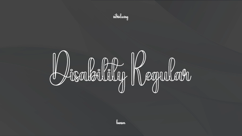 Disability Regular Beispielbilder für Schriftarten  1