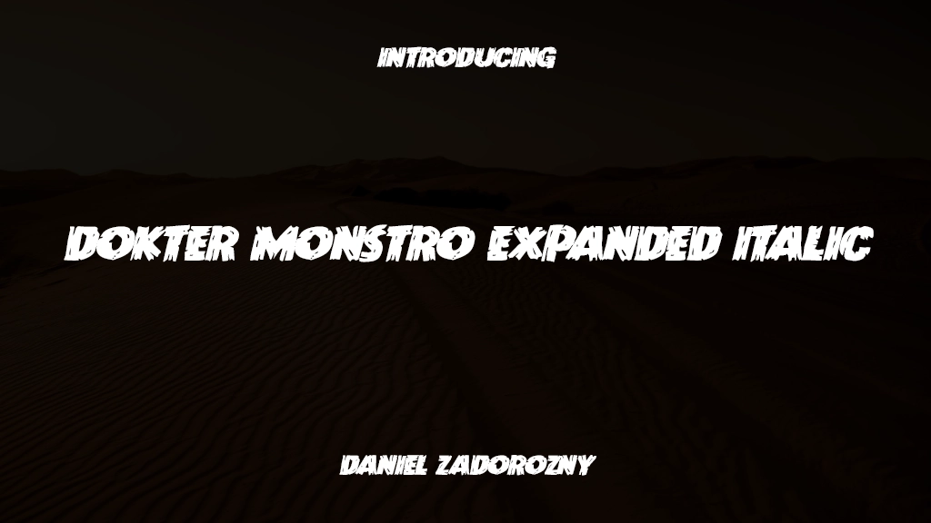 Dokter Monstro Expanded Italic Font Sample Images  1