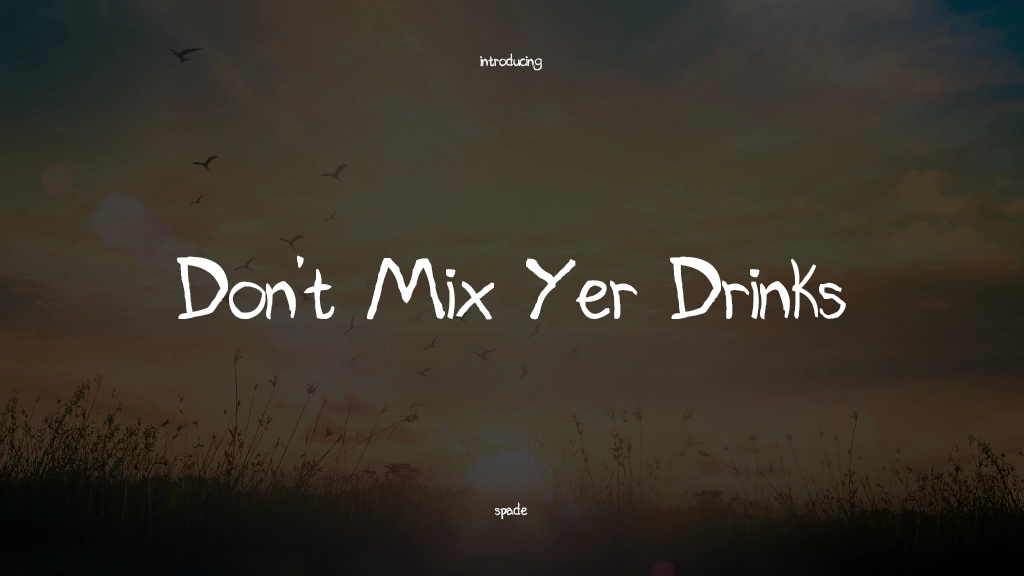 Don't Mix Yer Drinks Font Sample Images  1